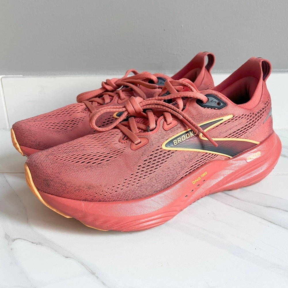Brooks Glycerin 22 Running Shoes Mens 7.5 Orange Coral Athletic Training Sneaker